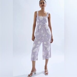 Wilfred‎ Lavender Wide Leg Smocked Chianti Jumpsuit